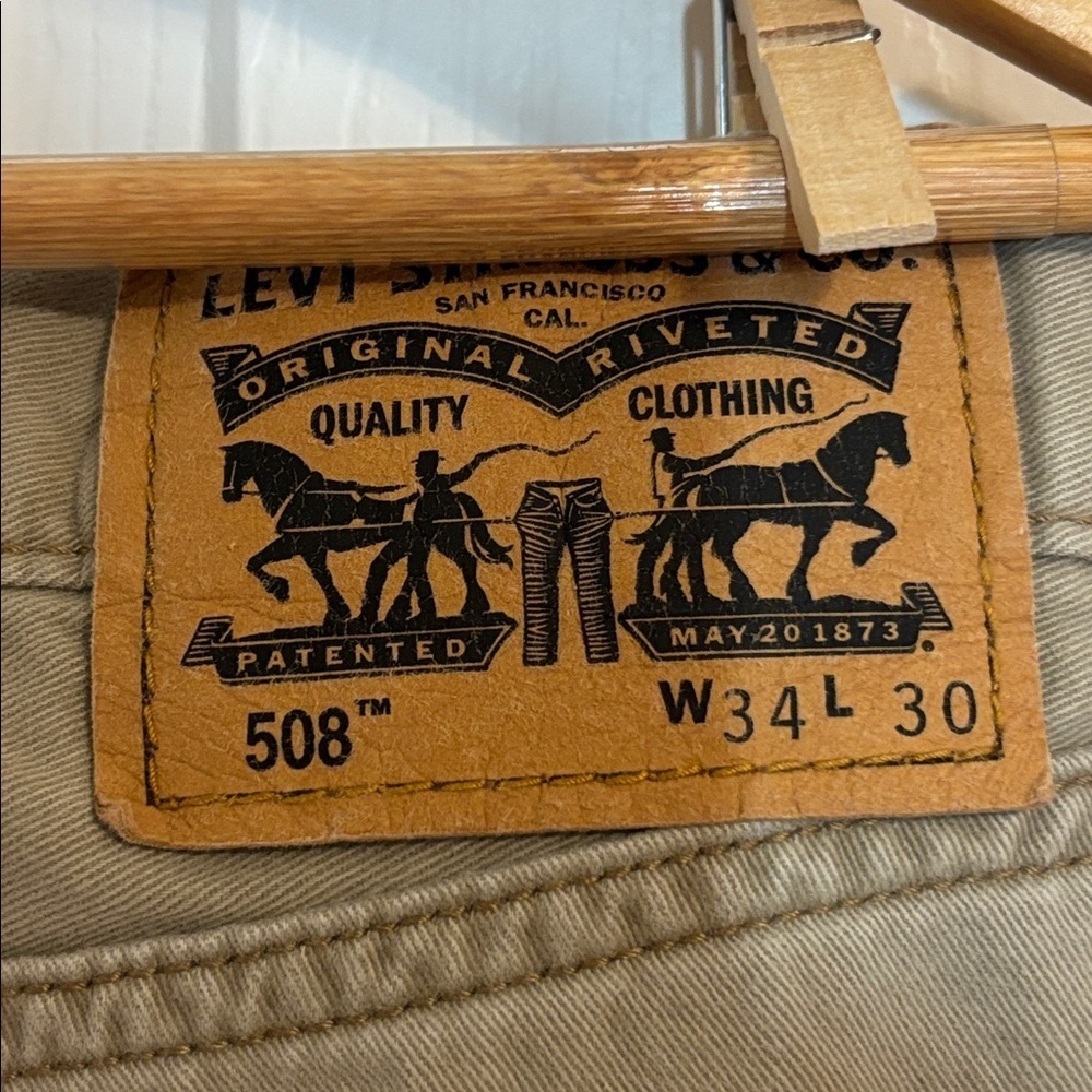 Levi’s 508 Tan Cotton Jeans, Reugular taper fit, 34 x 30 - Picture 7 of 9